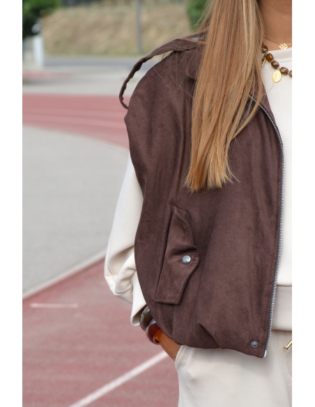 SAINTH SANSMA MARRON VESTES FEMME