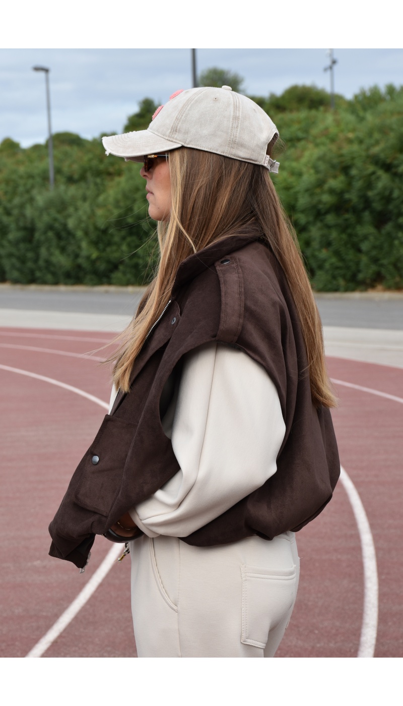 Veste Suédine Marron JEANNE