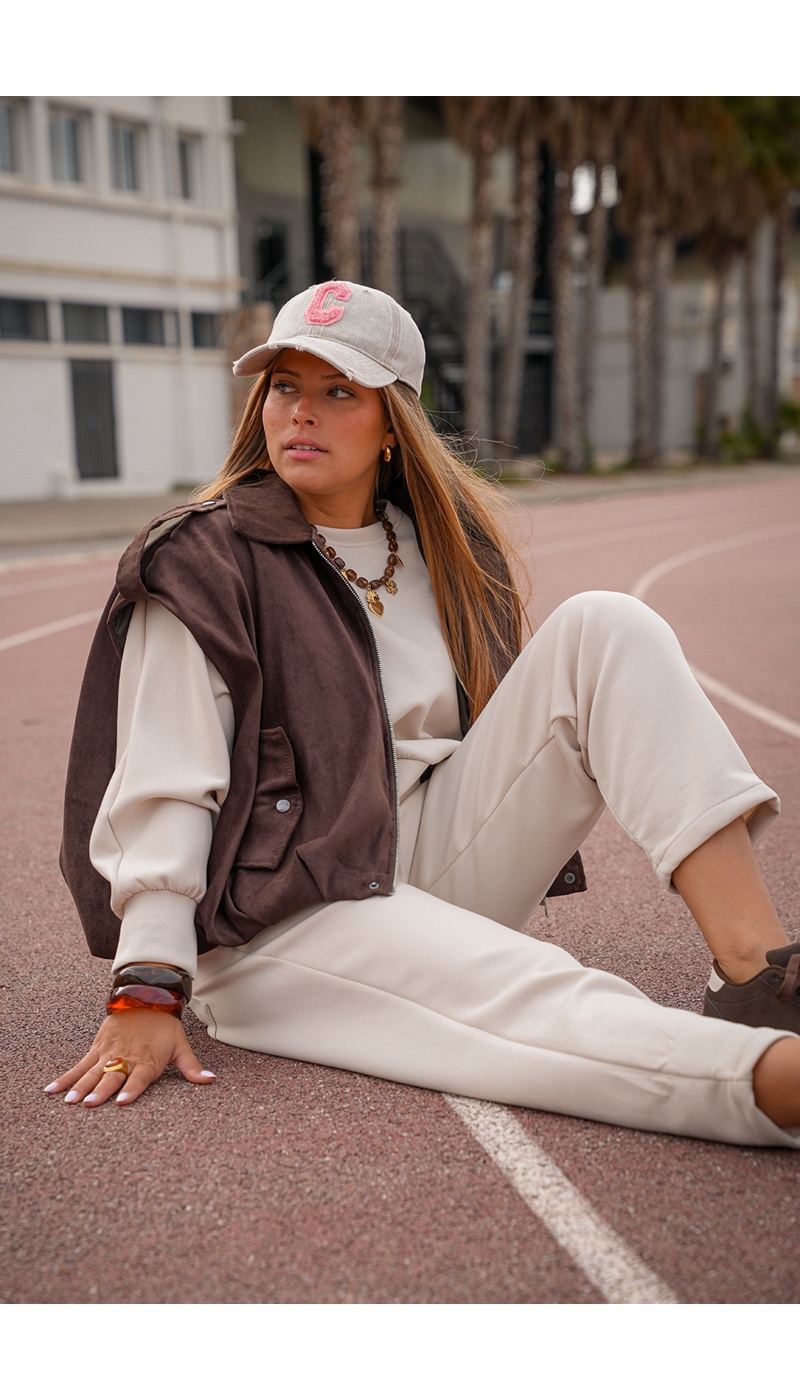 Veste Suédine Marron JEANNE