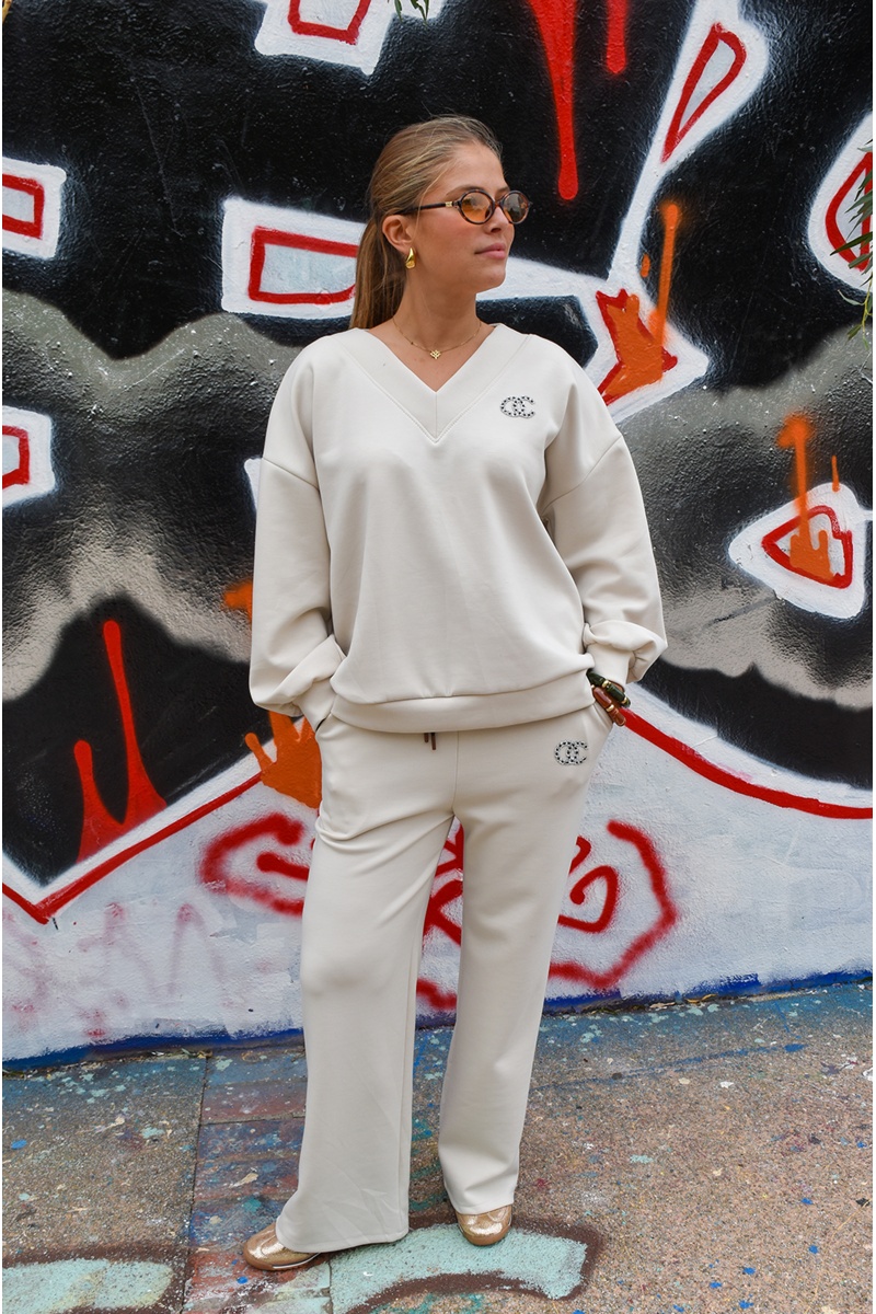 Ensemble Jogging Ecru VICTOIRE