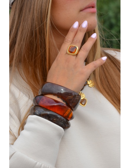 Braune IRIS-Armreifen Noho - 4 | SALE
