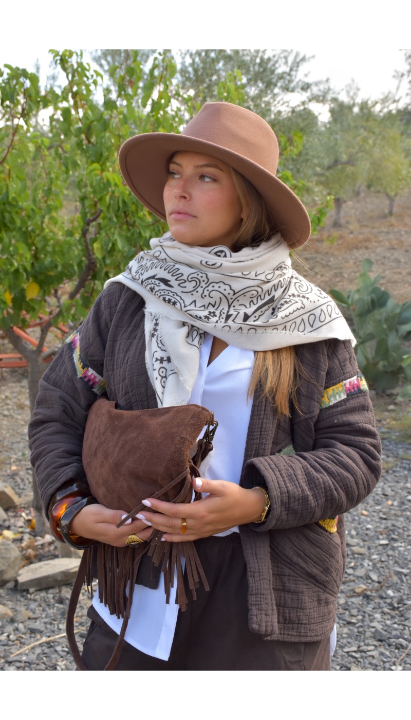 PRETTY MODE BANDAN ECRU FOULARD