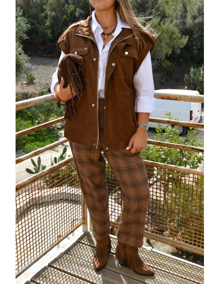 Veste Suédine Marron SASSOU