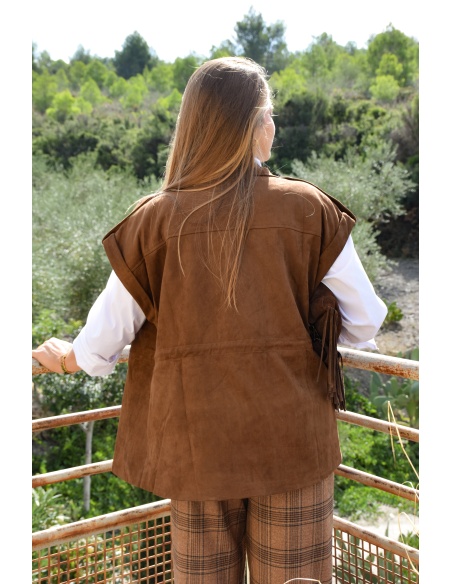 Veste Suédine Marron SASSOU