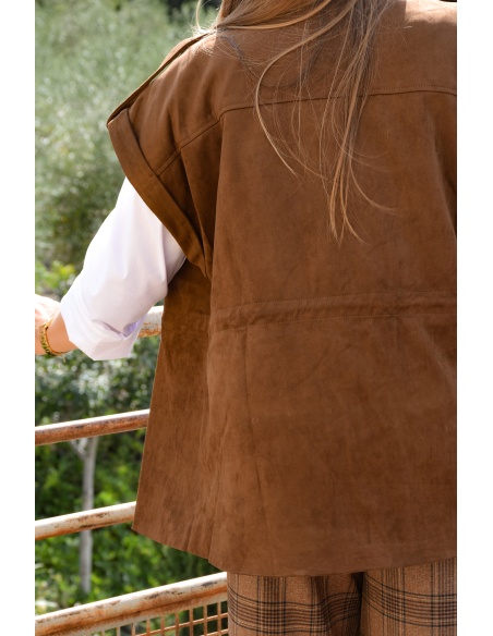 Veste Suédine Marron SASSOU