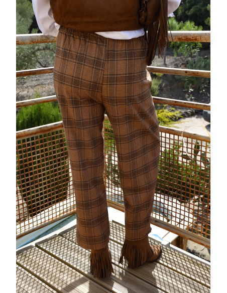 Pantalon Carreaux Camel MARGOT