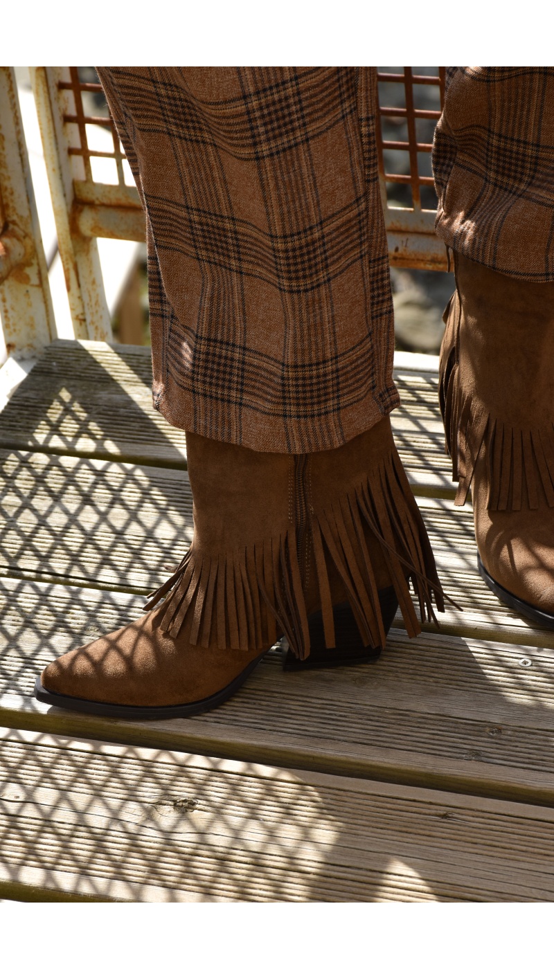 Bottines Franges Marron CHARLOTTE