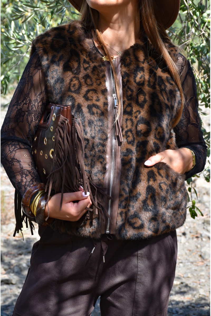 DE FIL EN AIGUILLE  LEOPAR VESTES FEMME