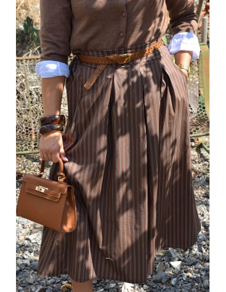 Jupe Rayée Chocolat JULIANA