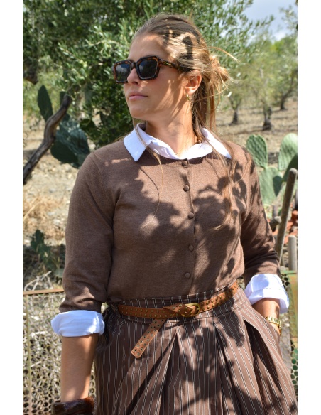 Gilet Maille Taupe ANA