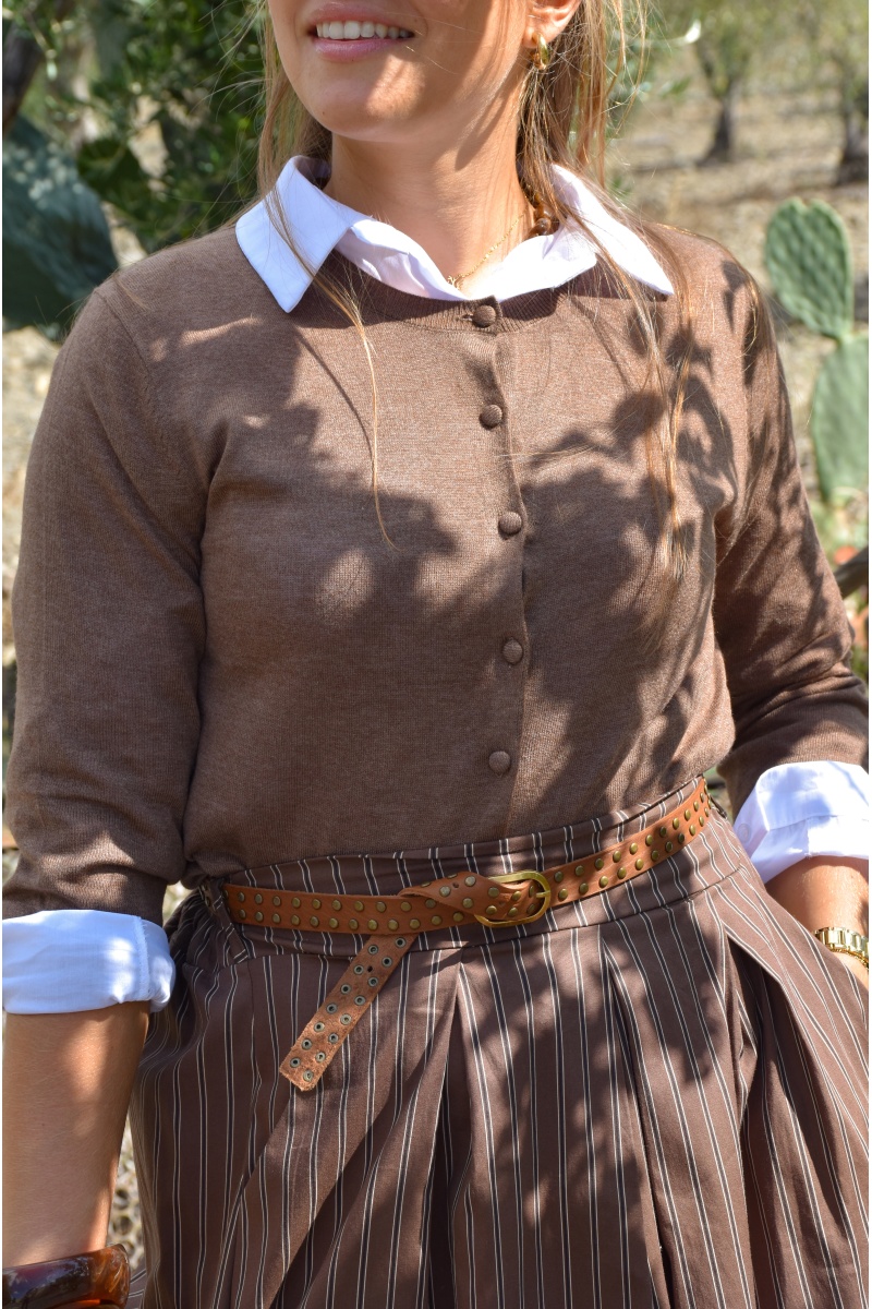 Gilet Maille Taupe ANA 2