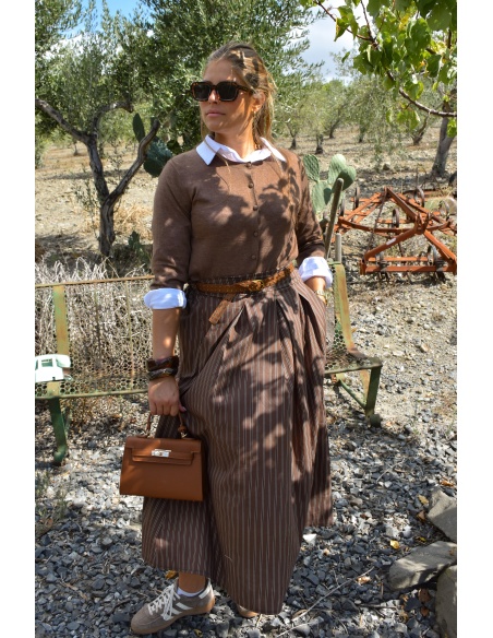 Gilet Maille Taupe ANA