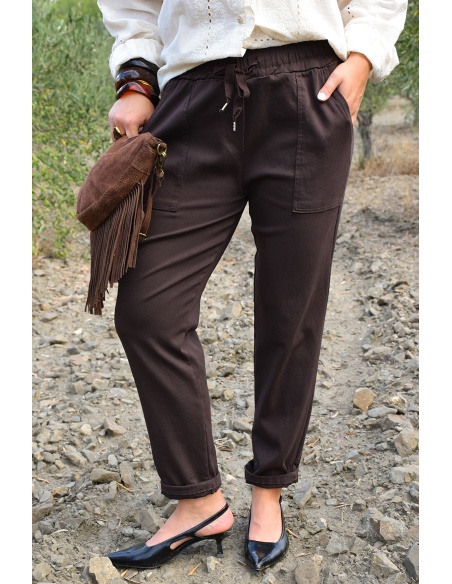 UNIKAPARIS SARL N.THREE  CHOCO PANTALON FEMME
