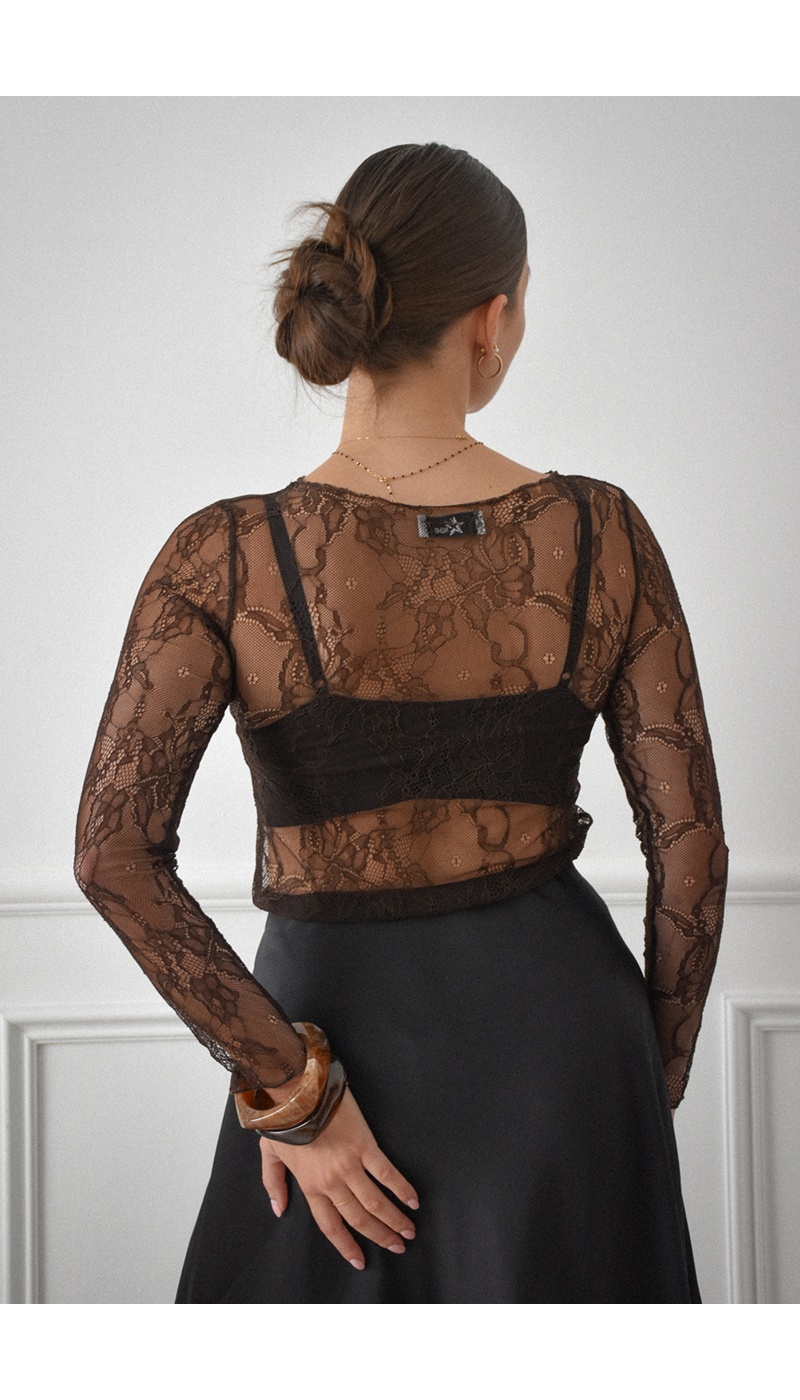 Haut Dentelle Chocolat CLEMENCE