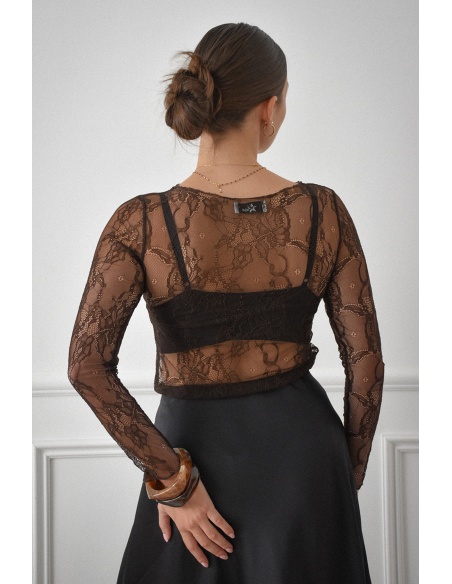 Haut Dentelle Chocolat CLEMENCE