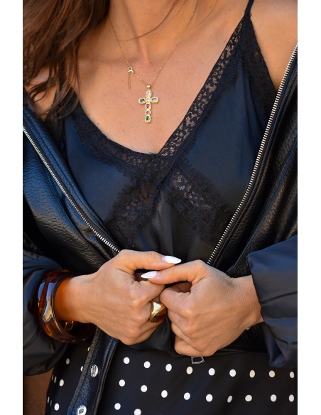 YASMIN CLOSET DENTEL NOIR DEBARDEUR