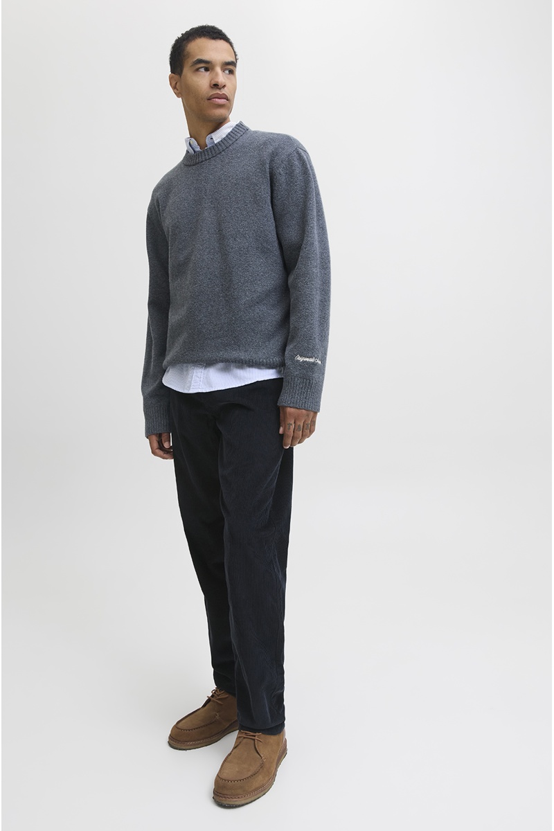 Pantalon Côtelé Marine JPSTKANE