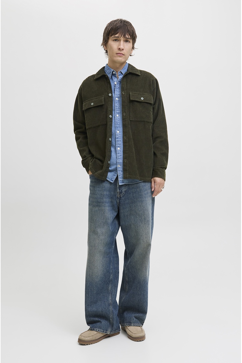 Chemise Côtelé Kaki JJEPERFECT