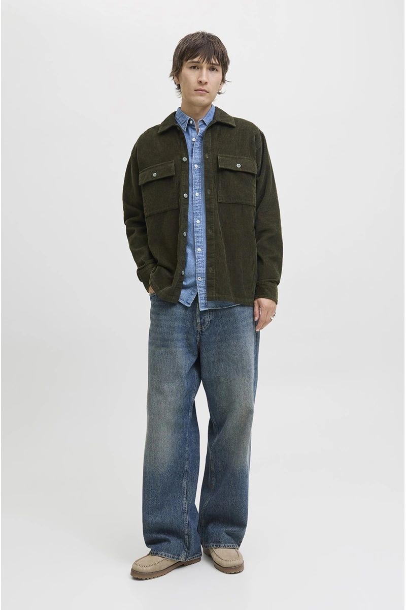 Chemise Côtelé Kaki JJEPERFECT