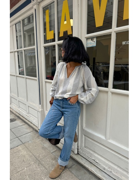 Blouse Rayure Ecru VIZOFFE