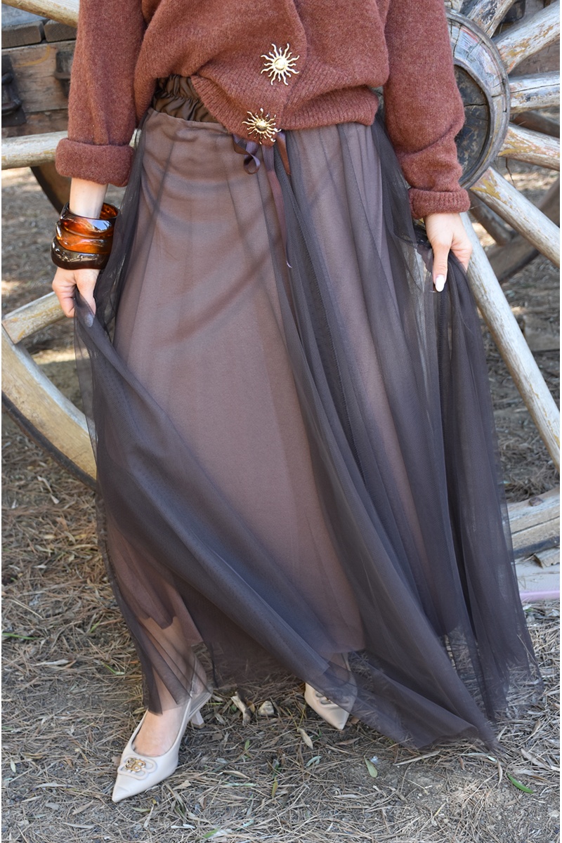 Jupe Tulle Chocolat EVY