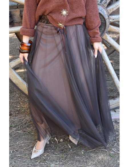 minth srl TULLE MARRON JUPES FEMME