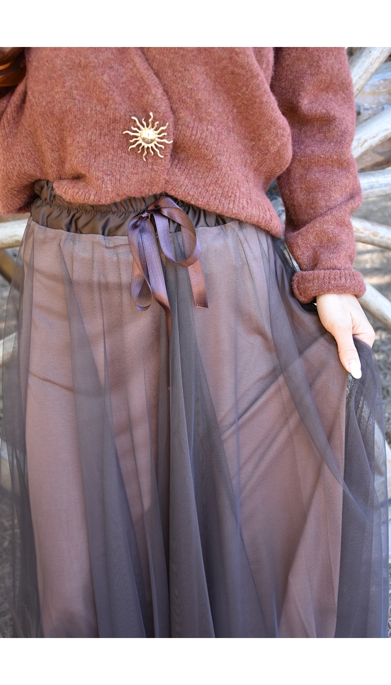 minth srl TULLE MARRON JUPES FEMME