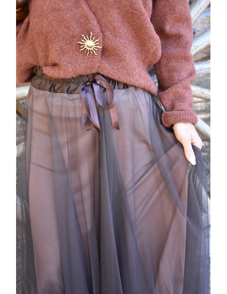 minth srl TULLE MARRON JUPES FEMME