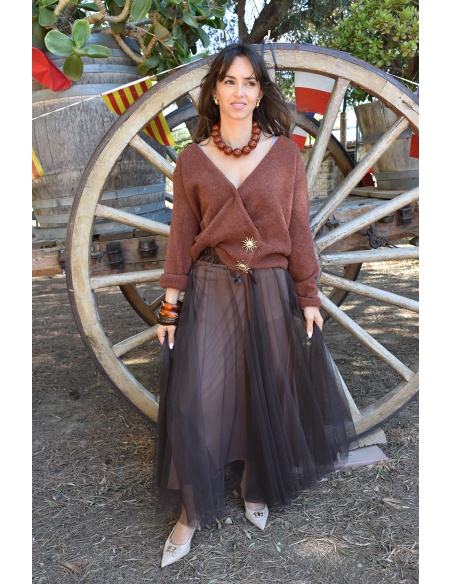 minth srl TULLE MARRON JUPES FEMME