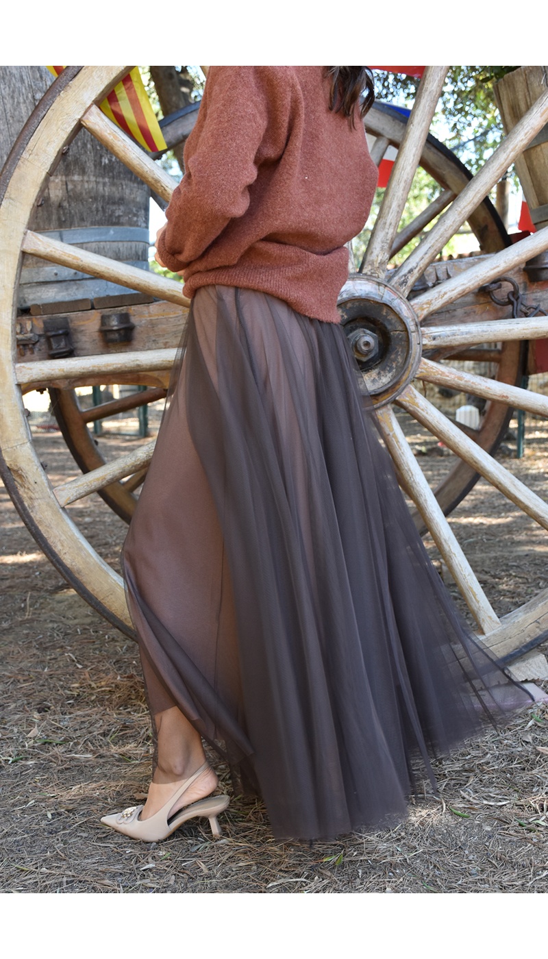 minth srl TULLE MARRON JUPES FEMME