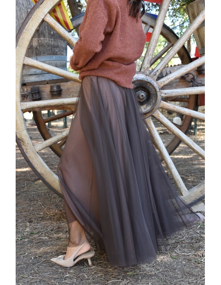 minth srl TULLE MARRON JUPES FEMME
