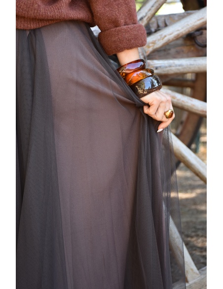 minth srl TULLE MARRON JUPES FEMME