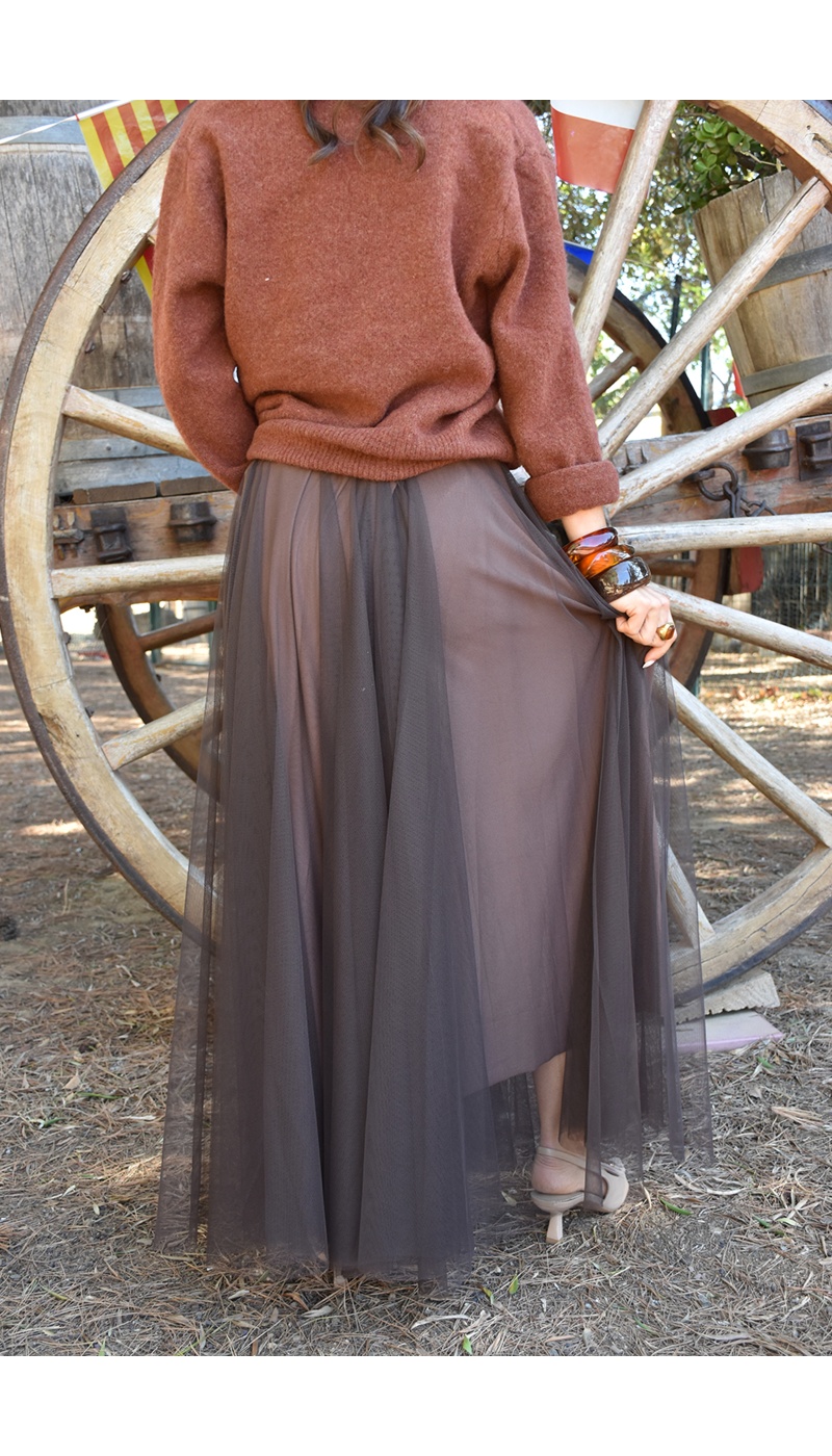 minth srl TULLE MARRON JUPES FEMME