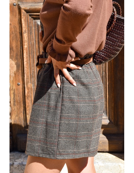 Short Carreaux Chocolat AMELIA