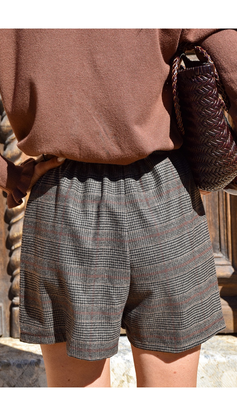 Short Carreaux Chocolat AMELIA