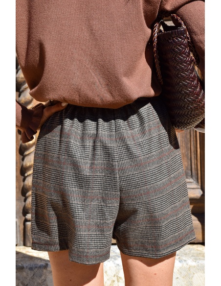 Short Carreaux Chocolat AMELIA