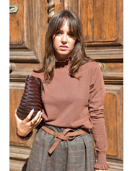 ALLEN and JO COL RO CAMEL PULL FEMME