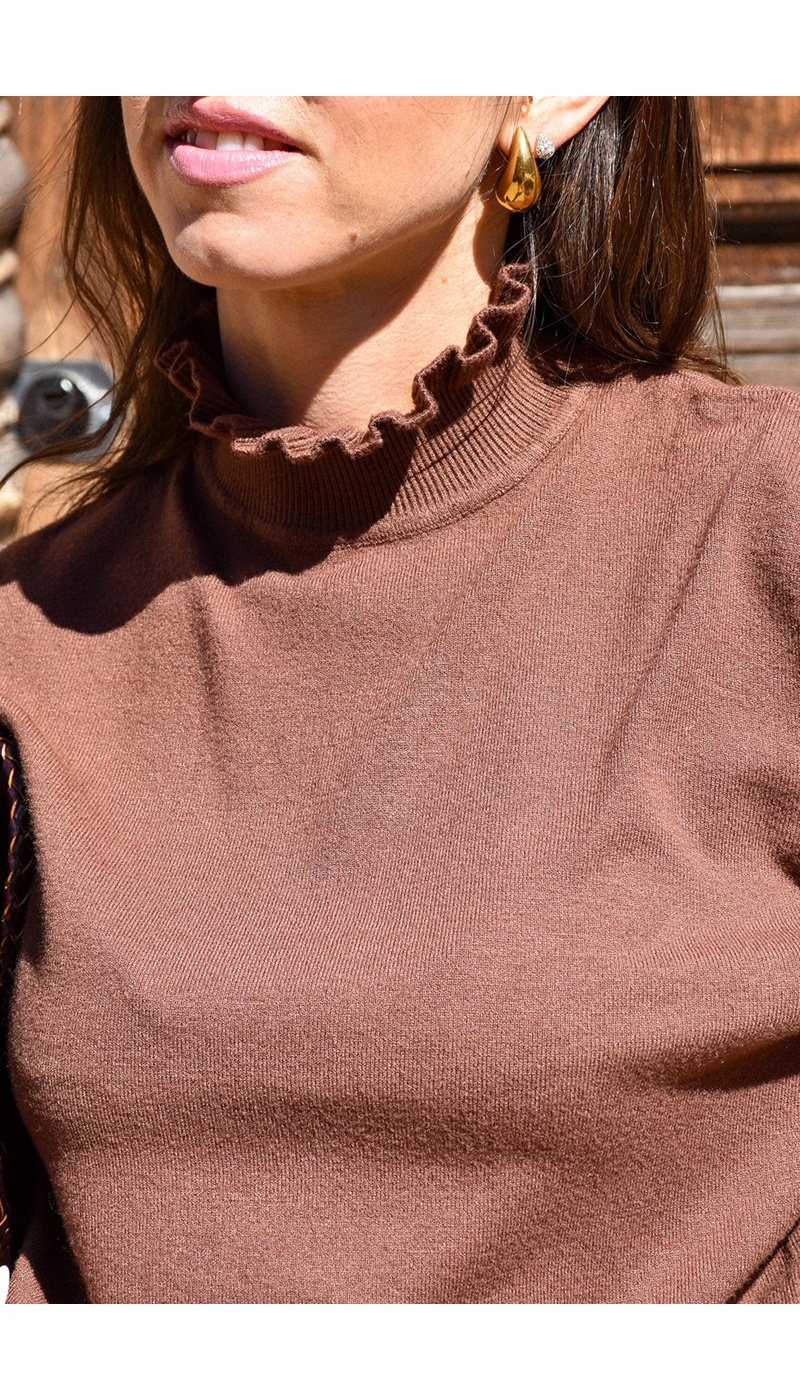 ALLEN and JO COL RO CAMEL PULL FEMME