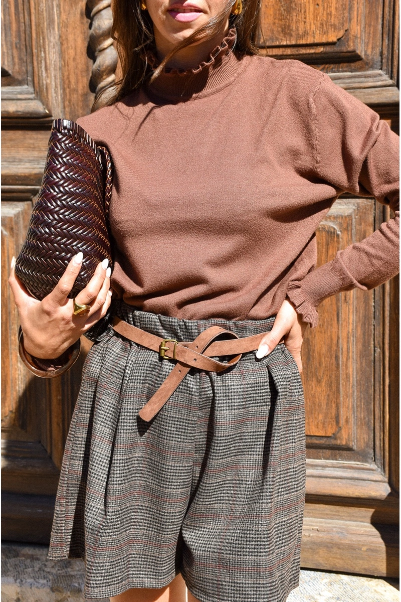 ALLEN and JO COL RO CAMEL PULL FEMME 2