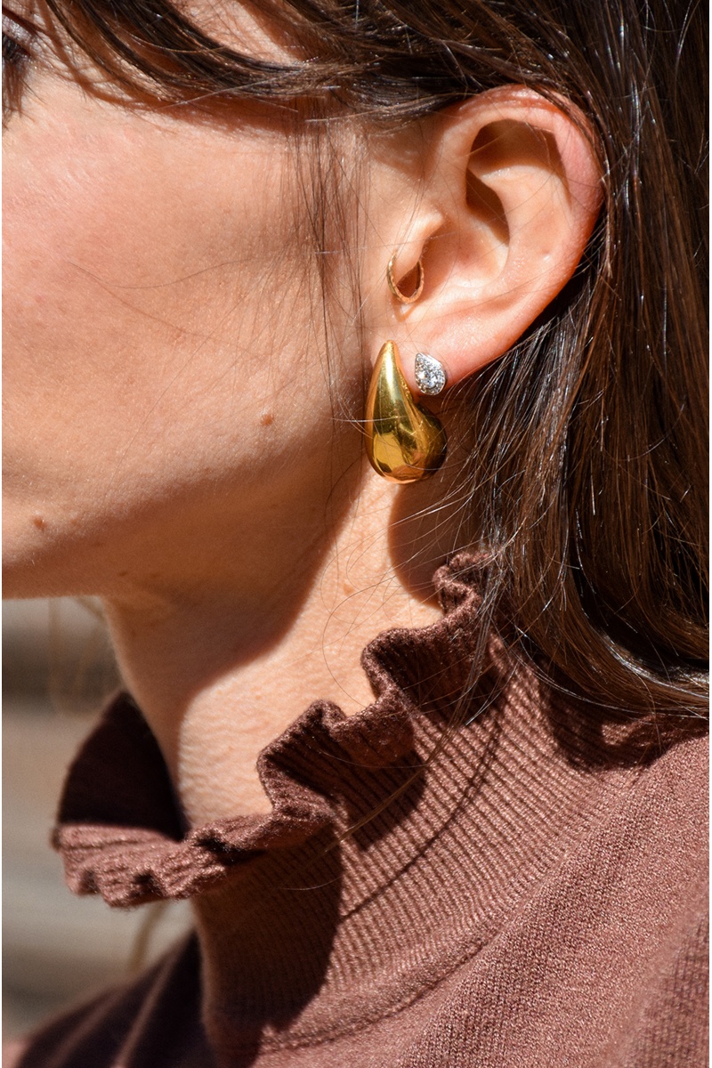 pretty baby GOUTE DORE BOUCLES D'OREILLES
