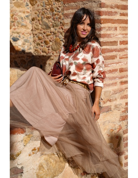 ikoone and blanka FLEURS ECRU PULL FEMME