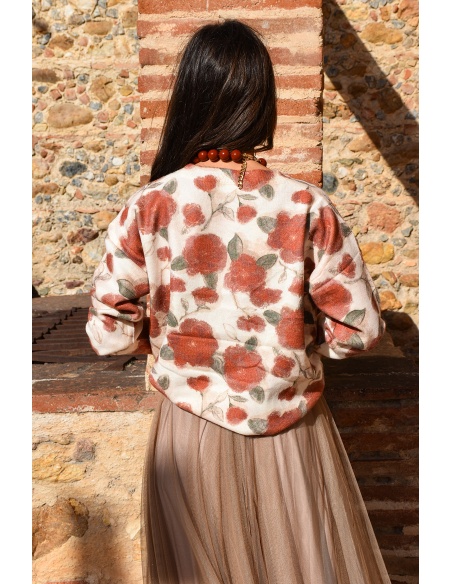 ikoone and blanka FLEURS ECRU PULL FEMME