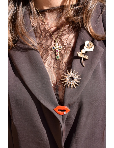 Blazer Broche Marron AVA