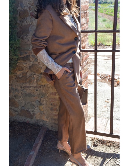 Pantalon Suédine Camel APOLLINE