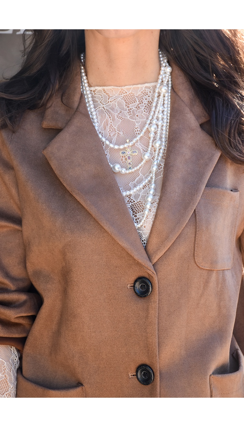 Veste Suédine Camel CONSTANCE