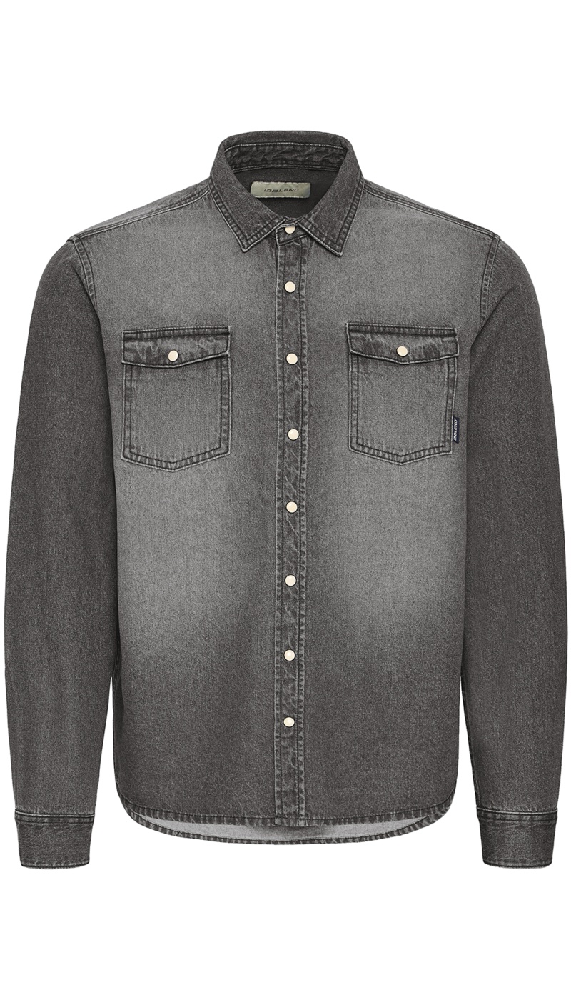 Camicia di jeans grigio BHDARGO BLEND - 6 | TOP