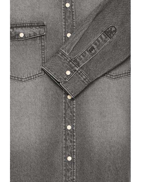 BHDARGO Grey Denim Shirt BLEND - 4 | TOPS