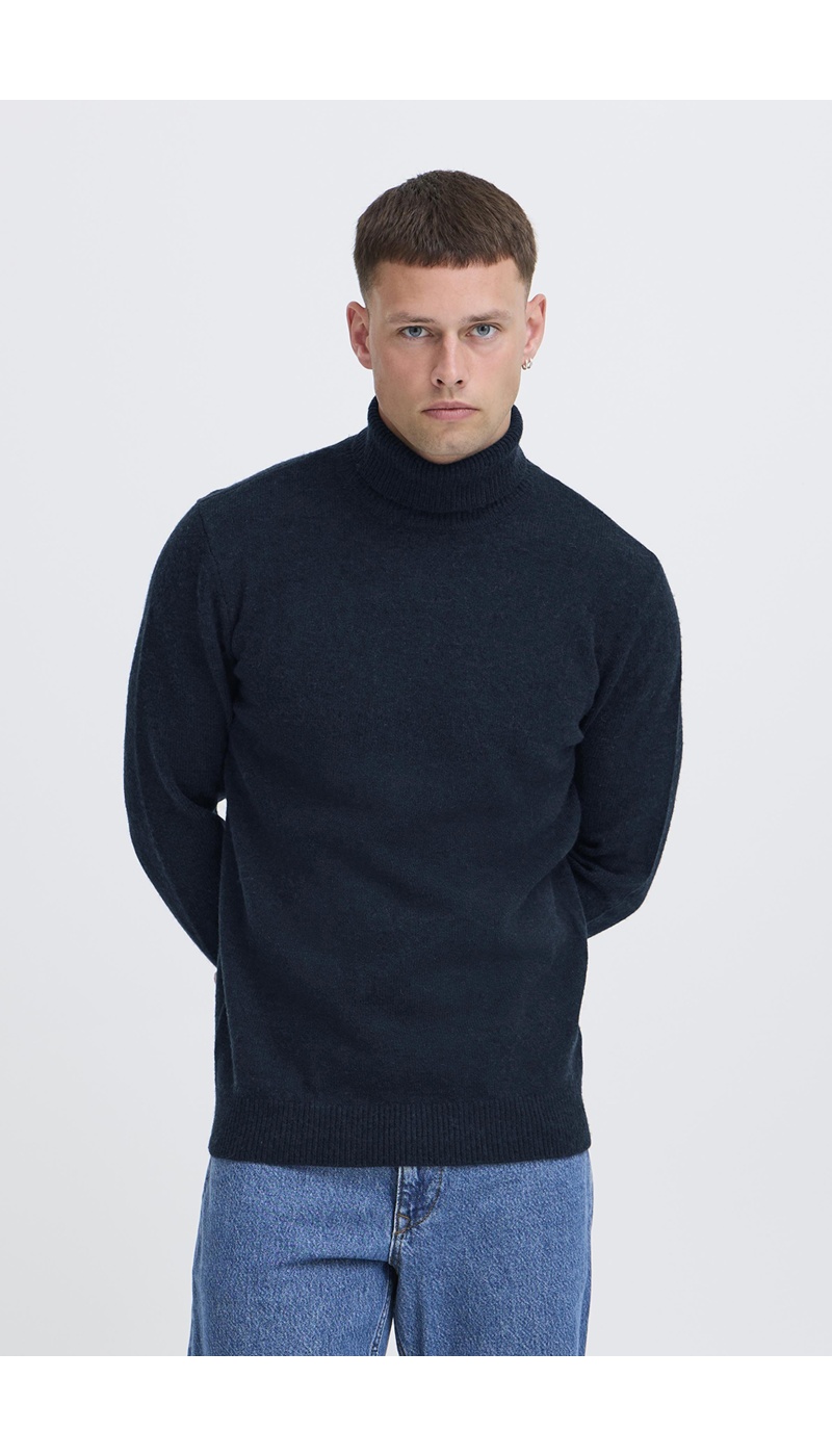 Navy Turtleneck Sweater BHBRANK BLEND - 2 | TOPS