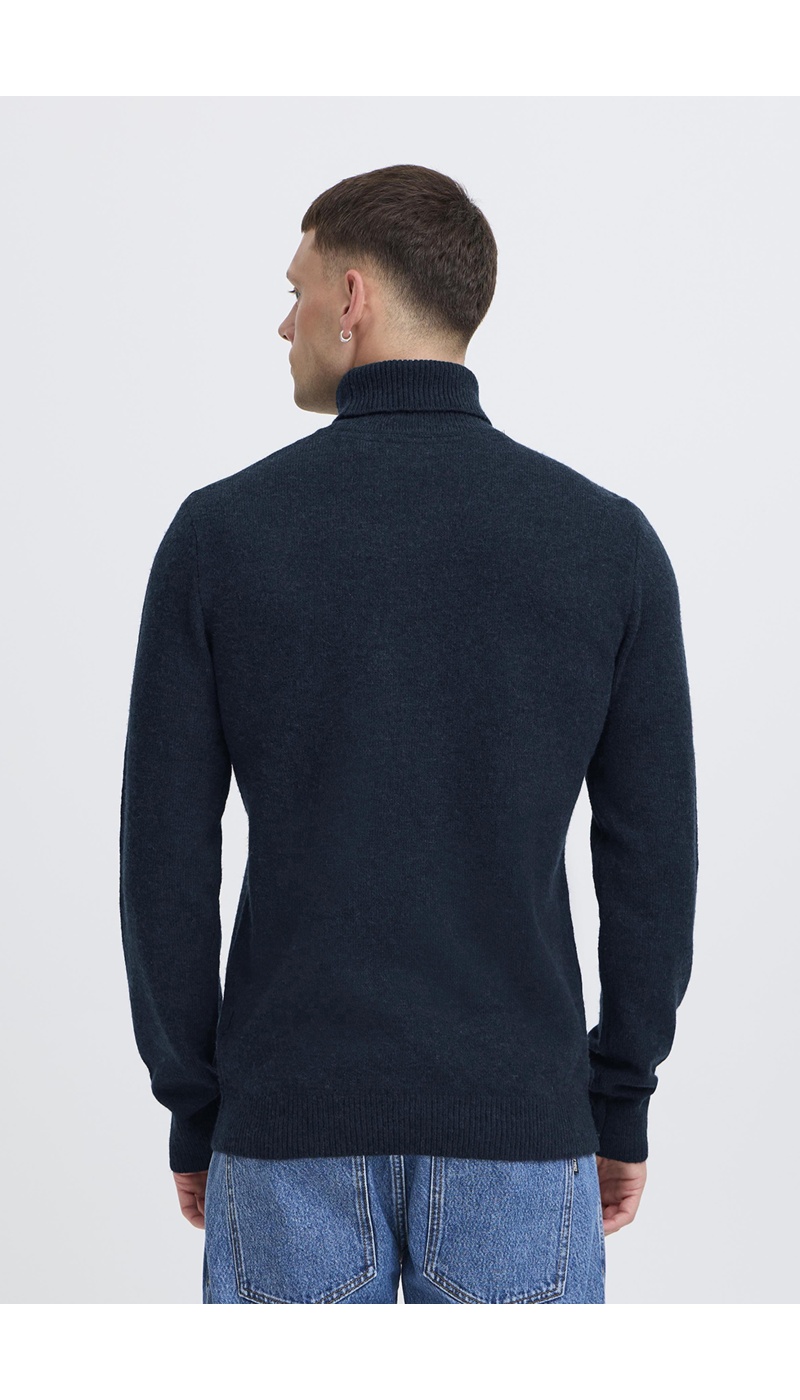 Suéter de gola alta azul-marinho mistura BHBRANK - 3 | TOPS