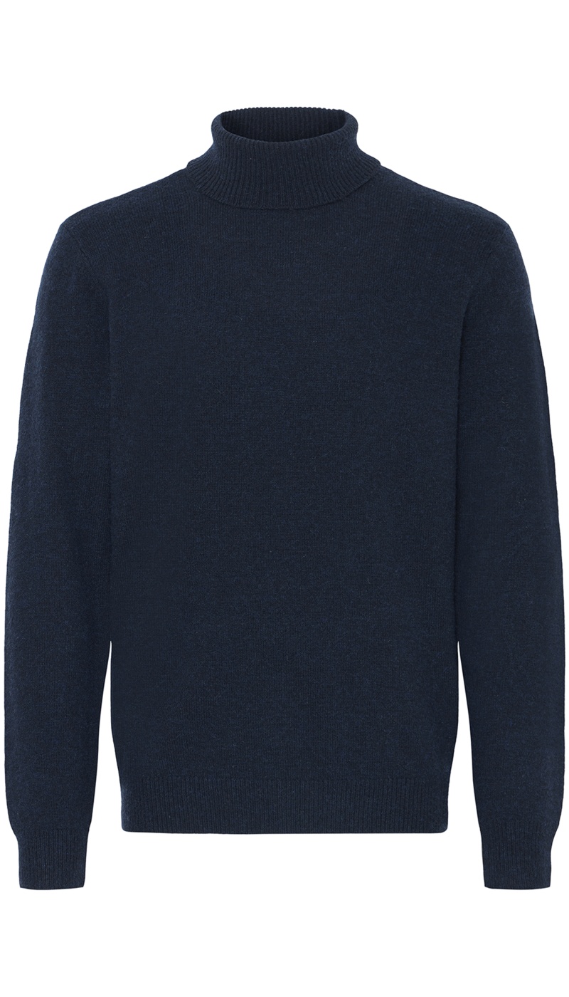 Suéter de gola alta azul-marinho mistura BHBRANK - 5 | TOPS